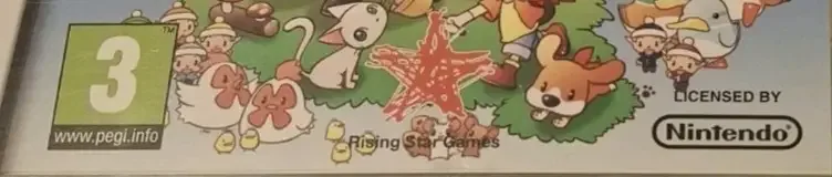 Harvest Moon DS: Sunshine Islands, the PEGI square on its front