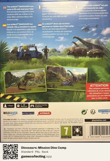 Dinosaurs: Mission Dino Camp PlayStation 5, PAL box back