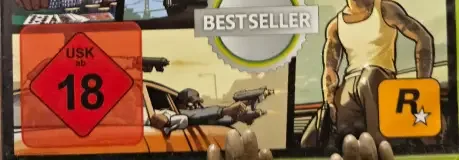 Grand Theft Auto: San Andreas, the USK square on its front