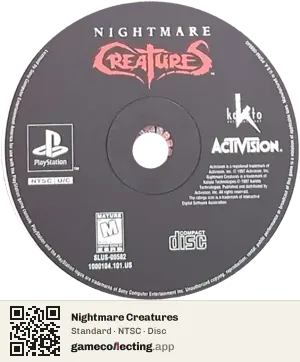 Nightmare Creatures PlayStation, NTSC disc