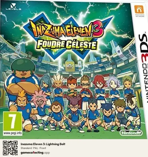 Inazuma Eleven 3: Lightning Bolt Nintendo 3DS, PAL box front