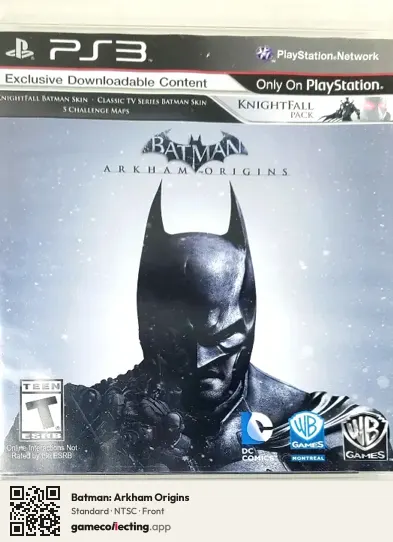 Batman: Arkham Origins PlayStation 3, NTSC box front