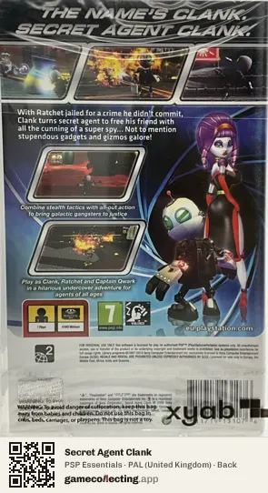Secret Agent Clank PlayStation Portable, United Kingdom box back