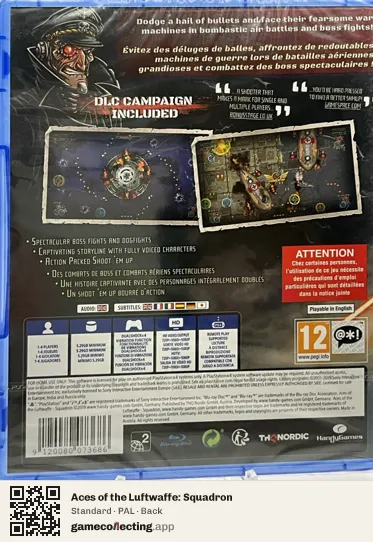 Aces of the Luftwaffe: Squadron PlayStation 4, PAL box back