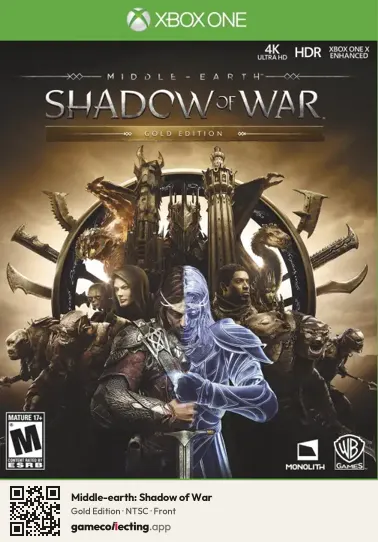 Middle-earth: Shadow of War Xbox One, NTSC box front