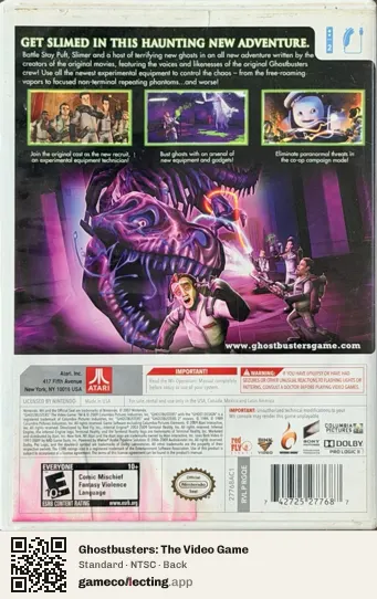 Ghostbusters: The Video Game Nintendo Wii, NTSC box back