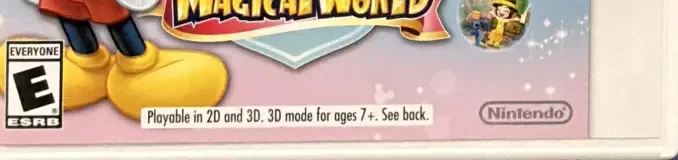 Disney Magical World, the ESRB box on its front