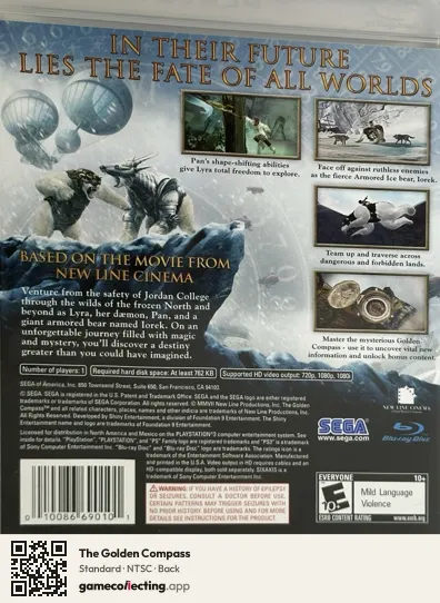 The Golden Compass PlayStation 3, NTSC box back