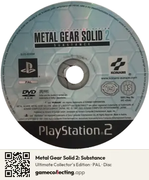Metal Gear Solid 2: Substance PlayStation 2, PAL disc