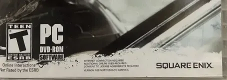 Final Fantasy XIV, the ESRB box on its front