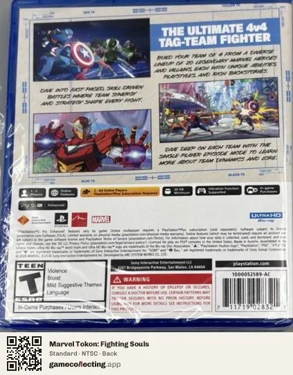 Marvel Tokon: Fighting Souls PlayStation 5, NTSC box back