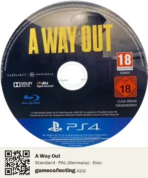 A Way Out PlayStation 4, PAL disc