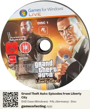 Grand Theft Auto: Episodes from Liberty City Computer, PAL disc