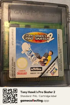 Tony Hawk's Pro Skater 2 Game Boy Color, PAL cartridge label