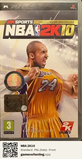 NBA 2K10 PlayStation Portable, Italy box front