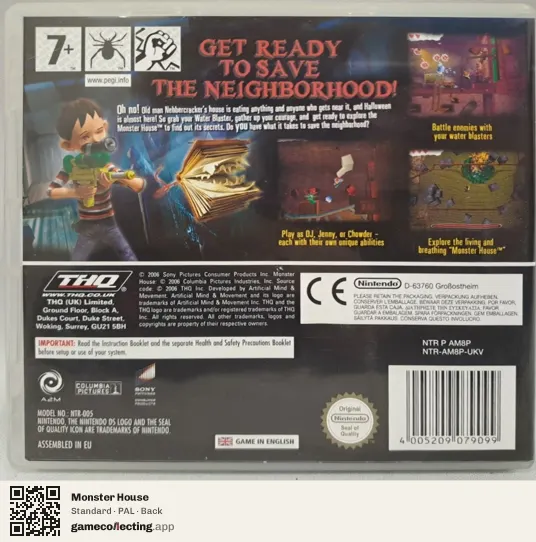 Monster House Nintendo DS, PAL box back