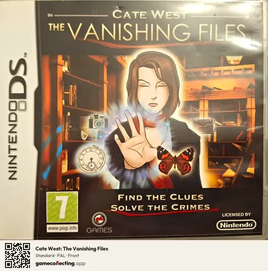 Cate West: The Vanishing Files Nintendo DS, PAL box front