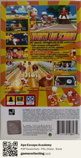 Ape Escape Academy PlayStation Portable, Italy box back