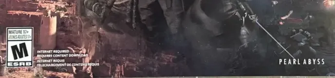 Crimson Desert, the ESRB box on its front