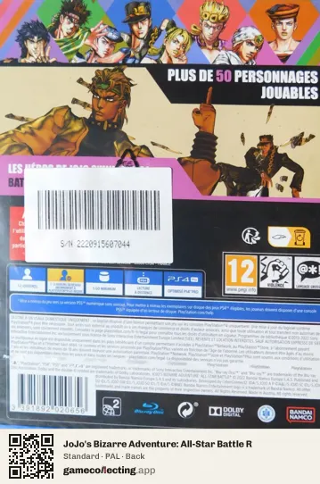 JoJo's Bizarre Adventure: All-Star Battle R PlayStation 4, PAL box back