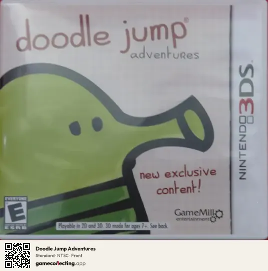 Doodle Jump Adventures Nintendo 3DS, NTSC box front