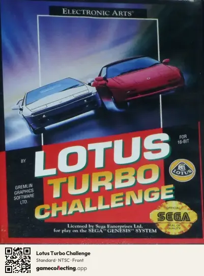 Lotus Turbo Challenge Sega Mega Drive / Genesis, NTSC box front
