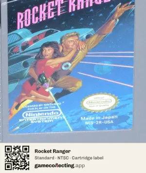 Rocket Ranger Nintendo Entertainment System, NTSC cartridge label
