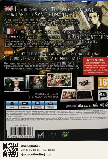Steins;Gate 0 PlayStation 4, PAL box back