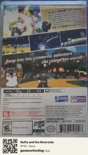 Ruffy and the Riverside Nintendo Switch, NTSC box back