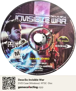 Deus Ex: Invisible War Computer, NTSC disc