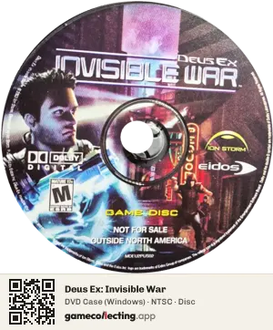 Deus Ex: Invisible War Computer, NTSC disc