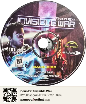Deus Ex: Invisible War Computer, NTSC disc