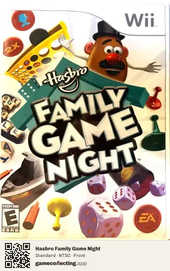 Hasbro Family Game Night Nintendo Wii, NTSC box front