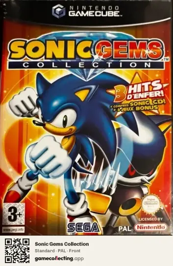 Sonic Gems Collection Nintendo GameCube, PAL box front