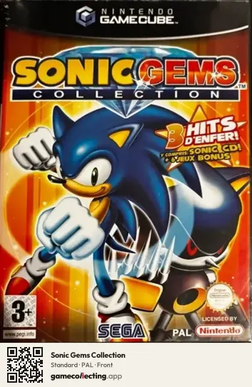 Sonic Gems Collection Nintendo GameCube, PAL box front