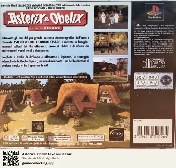 Asterix & Obelix Take on Caesar PlayStation, Italy box back