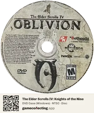 The Elder Scrolls IV: Knights of the Nine Computer, NTSC disc