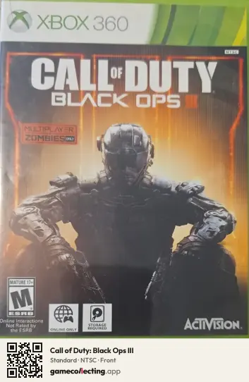 Call of Duty: Black Ops III Xbox 360, NTSC box front