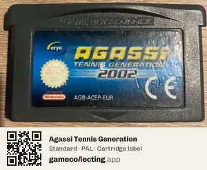 Agassi Tennis Generation Game Boy Advance, PAL cartridge label