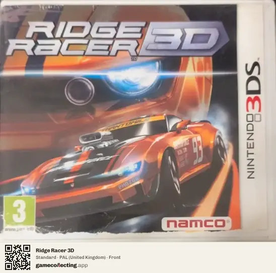 Ridge Racer 3D Nintendo 3DS, United Kingdom box front