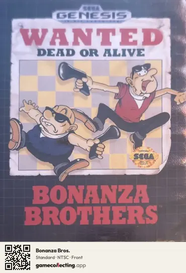 Bonanza Bros. Sega Mega Drive / Genesis, NTSC box front