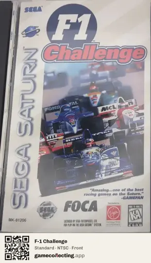 F-1 Challenge Sega Saturn, NTSC box front