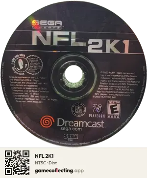 NFL 2K1 Sega Dreamcast, NTSC disc