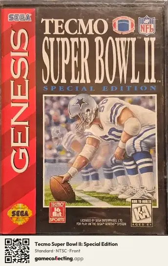 Tecmo Super Bowl II: Special Edition Sega Mega Drive / Genesis, NTSC box front
