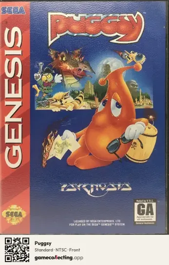 Puggsy Sega Mega Drive / Genesis, NTSC box front