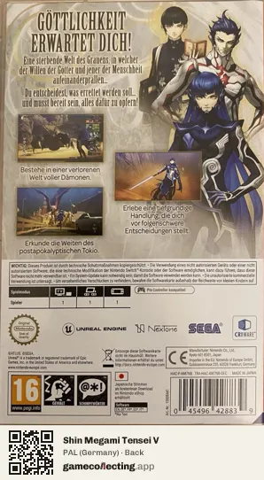 Shin Megami Tensei V Nintendo Switch, Germany box back