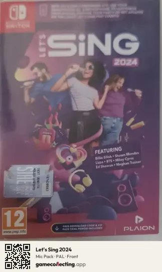Let's Sing 2024 Nintendo Switch, PAL box front