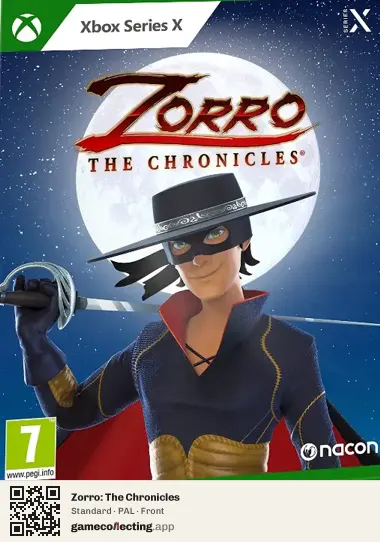 Zorro: The Chronicles Xbox Series X, PAL box front