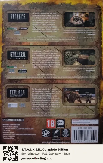 S.T.A.L.K.E.R.: Complete Edition Computer, Germany box back