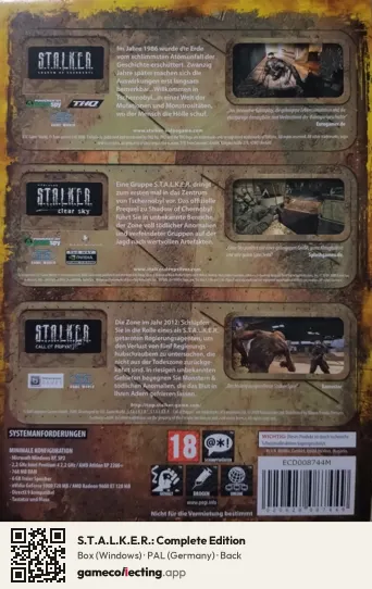 S.T.A.L.K.E.R.: Complete Edition Computer, Germany box back